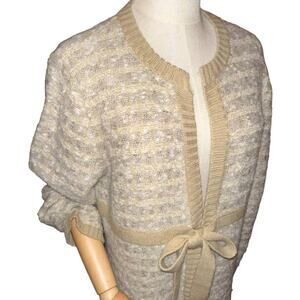 i.e. relaxed Belted Mohair Wool Blend Cardigan Size XL
